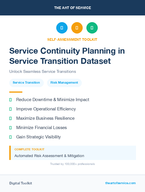 Service Continuity Planning in Service Transition Dataset