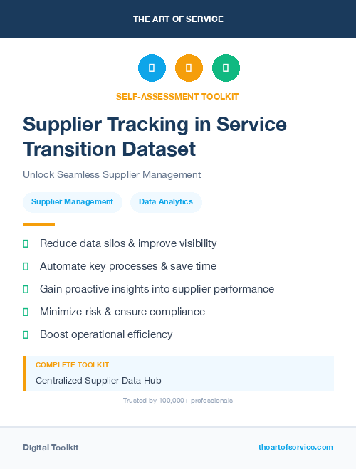 Supplier Tracking in Service Transition Dataset