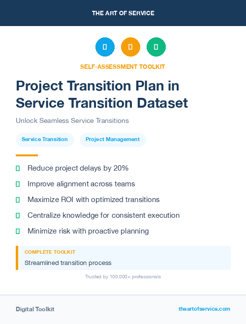 Project Transition Plan in Service Transition Dataset