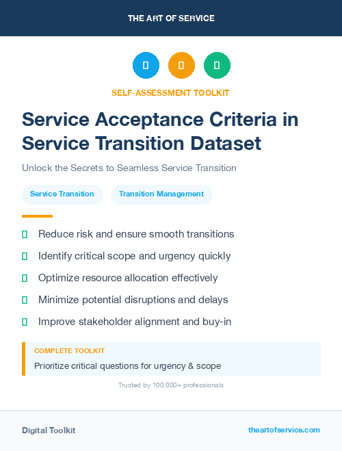 Service Acceptance Criteria in Service Transition Dataset