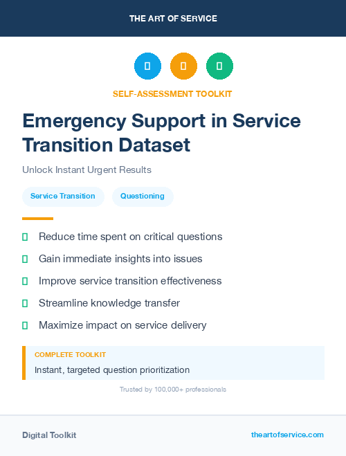 Emergency Support in Service Transition Dataset