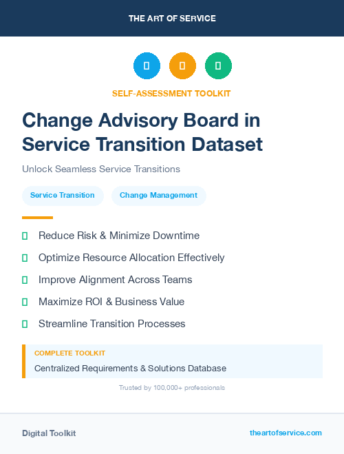 Change Advisory Board in Service Transition Dataset
