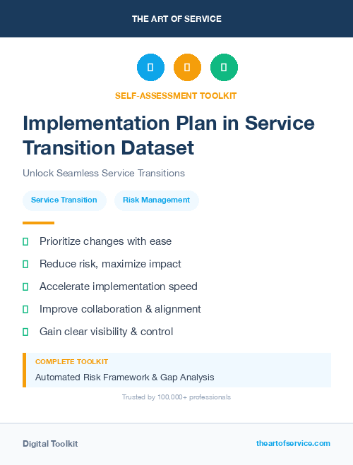 Implementation Plan in Service Transition Dataset