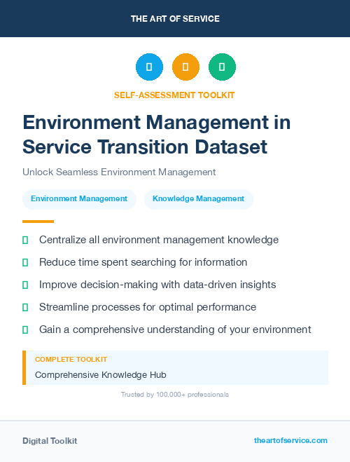 Environment Management in Service Transition Dataset