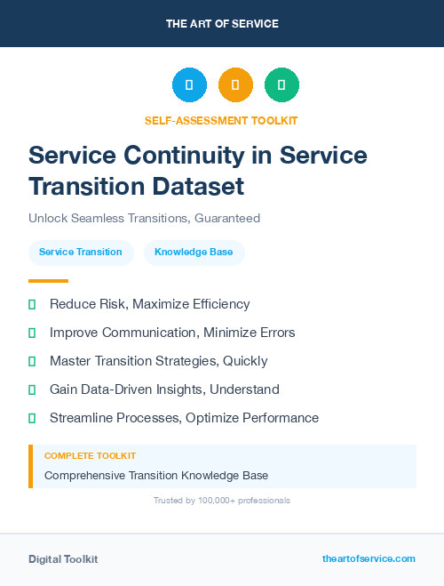 Service Continuity in Service Transition Dataset