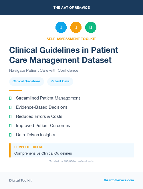 Clinical Guidelines in Patient Care Management Dataset