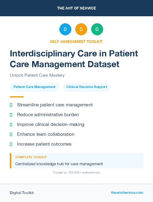 Interdisciplinary Care in Patient Care Management Dataset