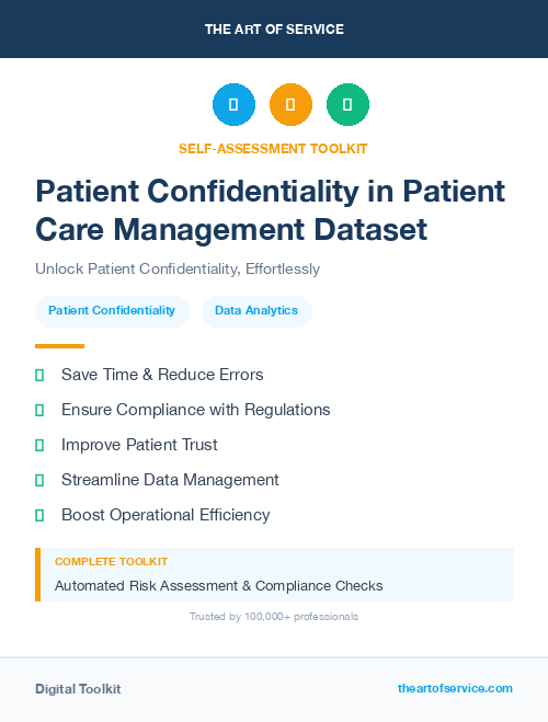 Patient Confidentiality in Patient Care Management Dataset