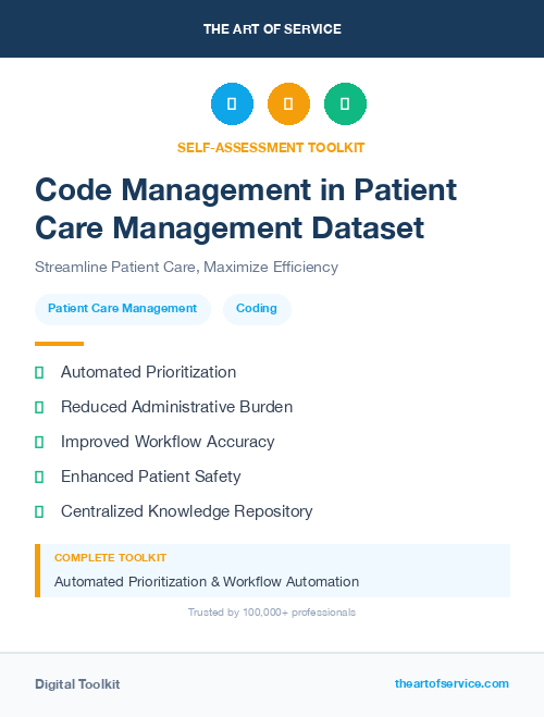 Code Management in Patient Care Management Dataset