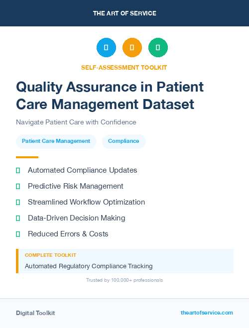 Quality Assurance in Patient Care Management Dataset