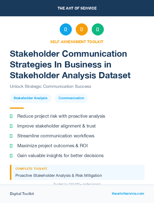 Stakeholder Communication Strategies In Business in Stakeholder Analysis Dataset