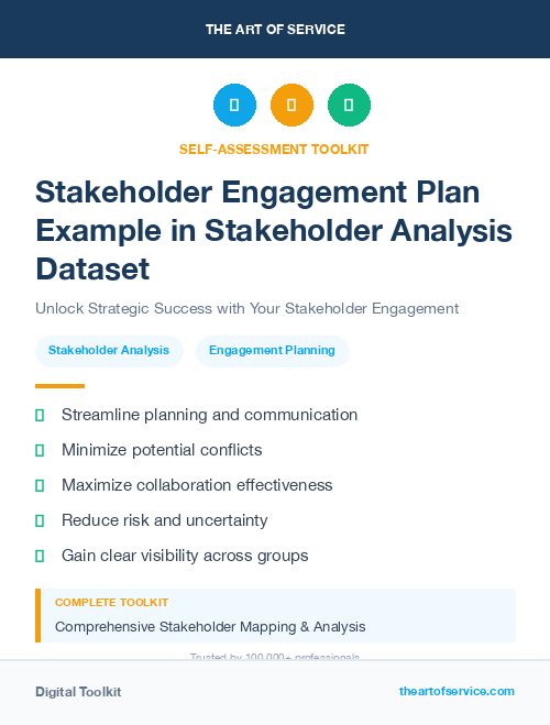 Stakeholder Engagement Plan Example in Stakeholder Analysis Dataset