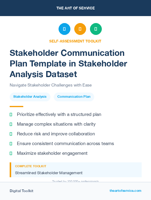 Stakeholder Communication Plan Template in Stakeholder Analysis Dataset