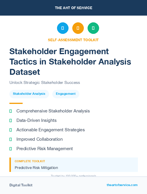 Stakeholder Engagement Tactics in Stakeholder Analysis Dataset