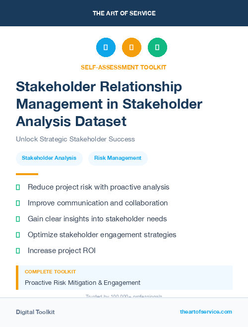 Stakeholder Relationship Management in Stakeholder Analysis Dataset