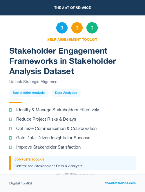 Stakeholder Engagement Frameworks in Stakeholder Analysis Dataset