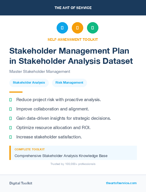 Stakeholder Management Plan in Stakeholder Analysis Dataset