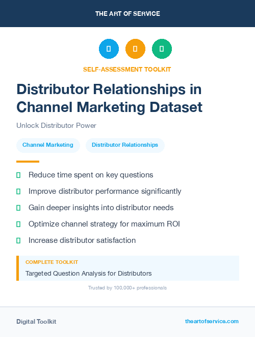 Distributor Relationships in Channel Marketing Dataset