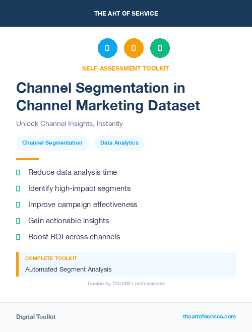 Channel Segmentation in Channel Marketing Dataset