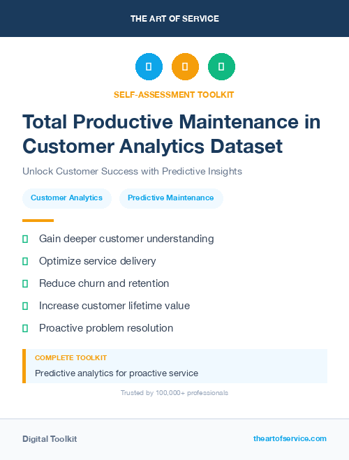 Total Productive Maintenance in Customer Analytics Dataset