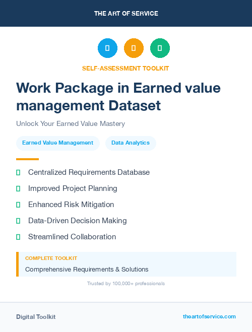 Work Package in Earned value management Dataset