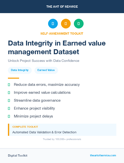 Data Integrity in Earned value management Dataset
