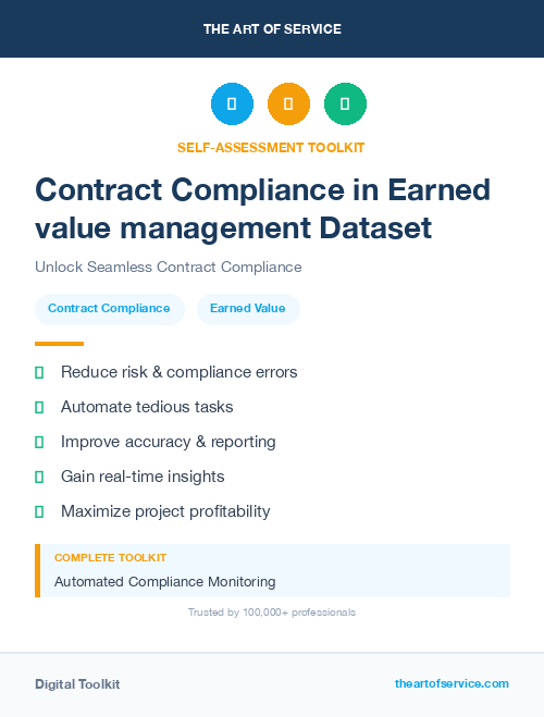 Contract Compliance in Earned value management Dataset