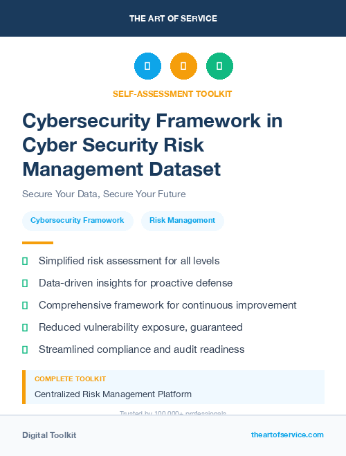 Cybersecurity Framework in Cyber Security Risk Management Dataset