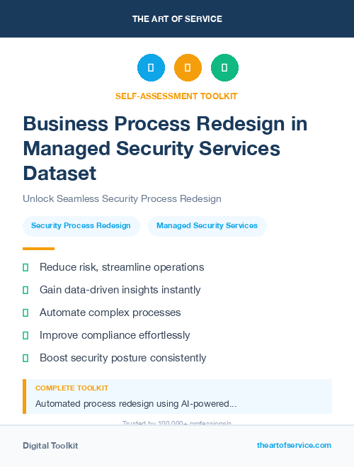 Business Process Redesign in Managed Security Services Dataset
