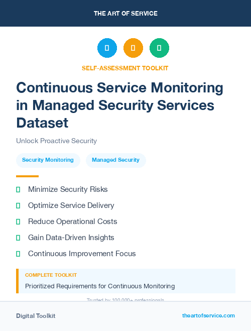 Continuous Service Monitoring in Managed Security Services Dataset