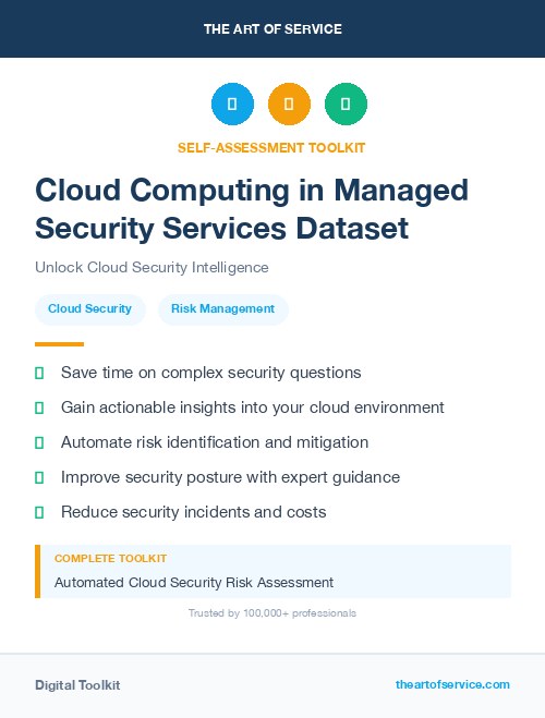 Cloud Computing in Managed Security Services Dataset