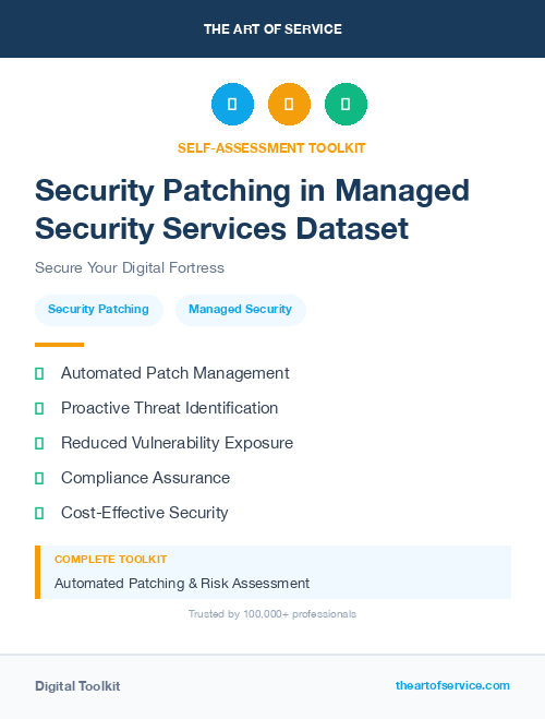 Security Patching in Managed Security Services Dataset