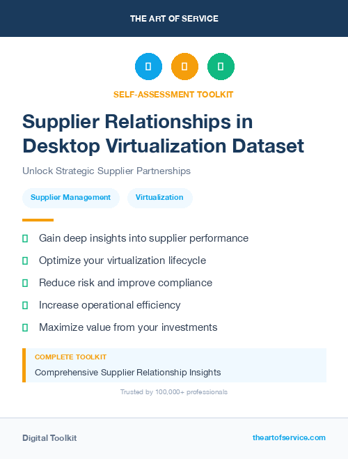 Supplier Relationships in Desktop Virtualization Dataset