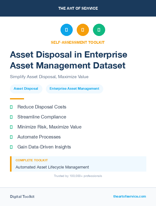 Asset Disposal in Enterprise Asset Management Dataset