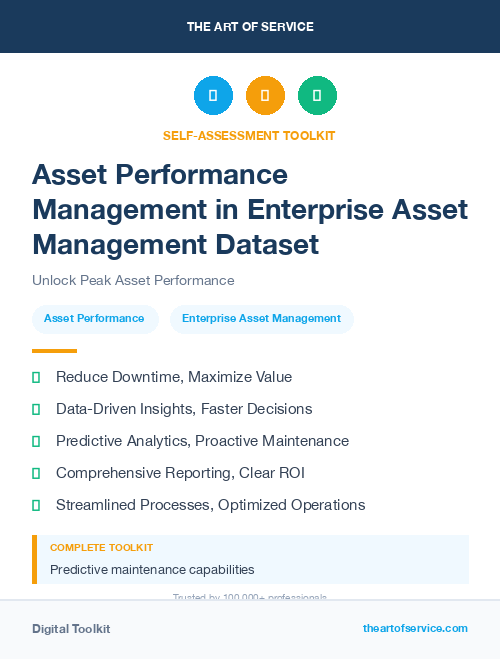 Asset Performance Management in Enterprise Asset Management Dataset
