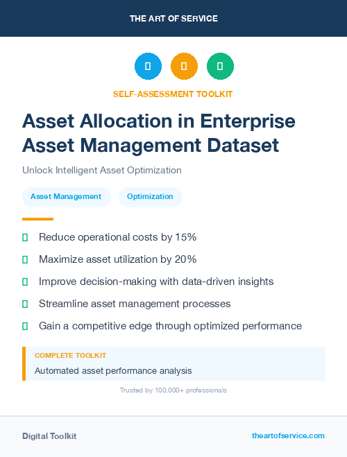 Asset Allocation in Enterprise Asset Management Dataset