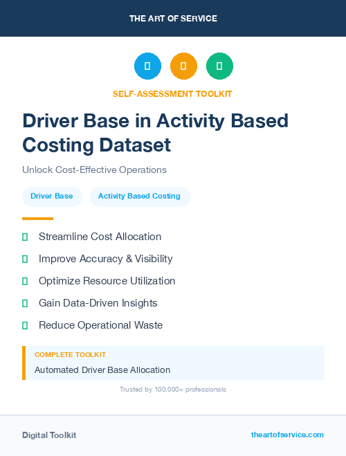 Driver Base in Activity Based Costing Dataset