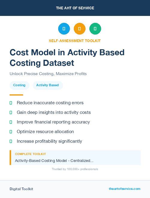 Cost Model in Activity Based Costing Dataset