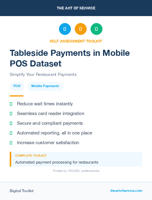 Tableside Payments in Mobile POS Dataset