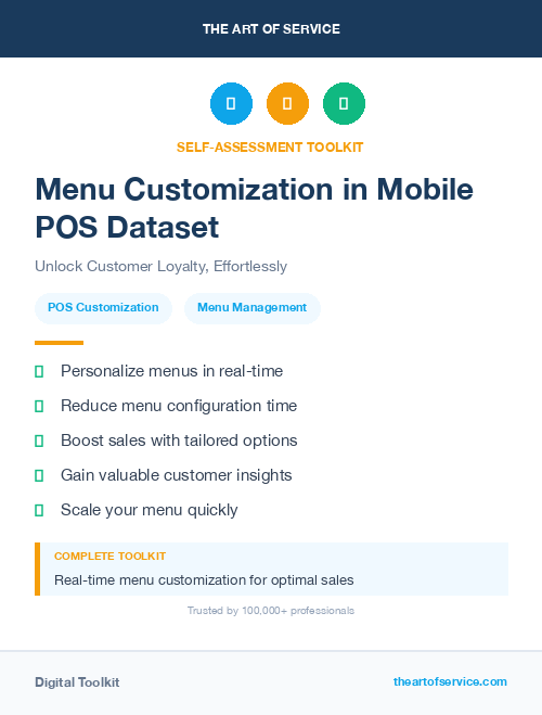 Menu Customization in Mobile POS Dataset