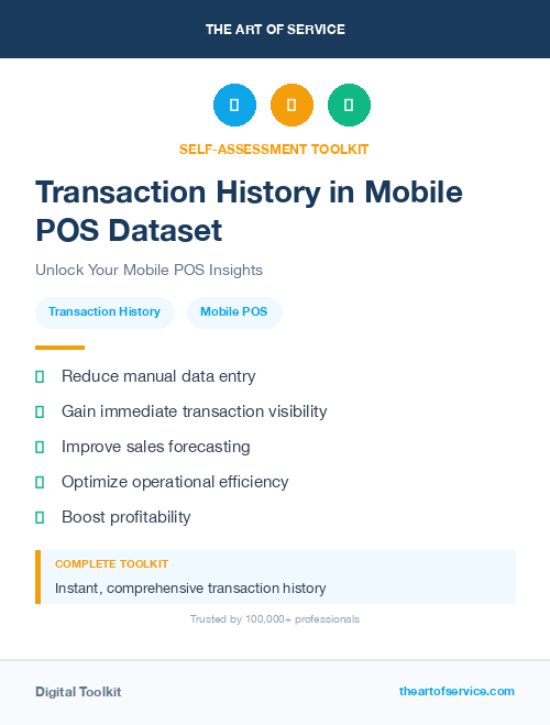 Transaction History in Mobile POS Dataset