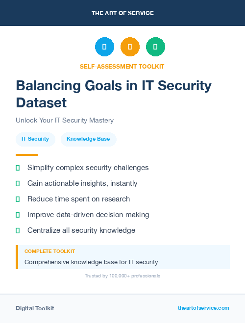 Balancing Goals in IT Security Dataset