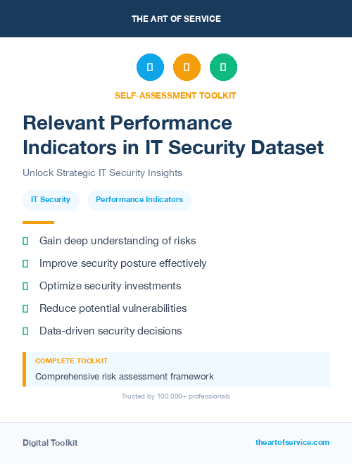 Relevant Performance Indicators in IT Security Dataset