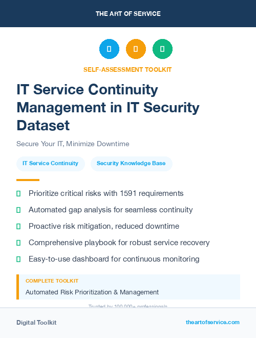 IT Service Continuity Management in IT Security Dataset