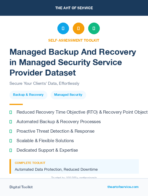 Managed Backup And Recovery in Managed Security Service Provider Dataset