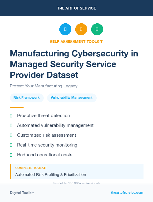 Manufacturing Cybersecurity in Managed Security Service Provider Dataset