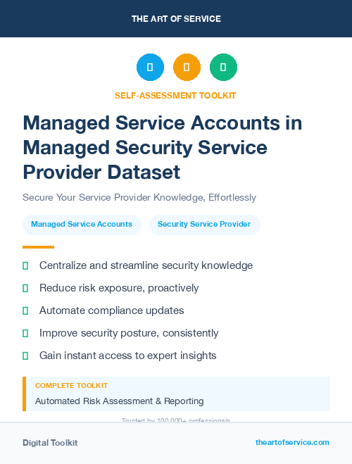 Managed Service Accounts in Managed Security Service Provider Dataset