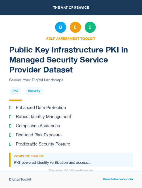 Public Key Infrastructure PKI in Managed Security Service Provider Dataset