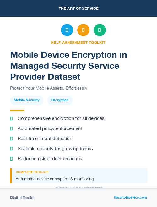 Mobile Device Encryption in Managed Security Service Provider Dataset