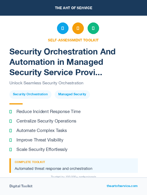 Security Orchestration And Automation in Managed Security Service Provider Dataset